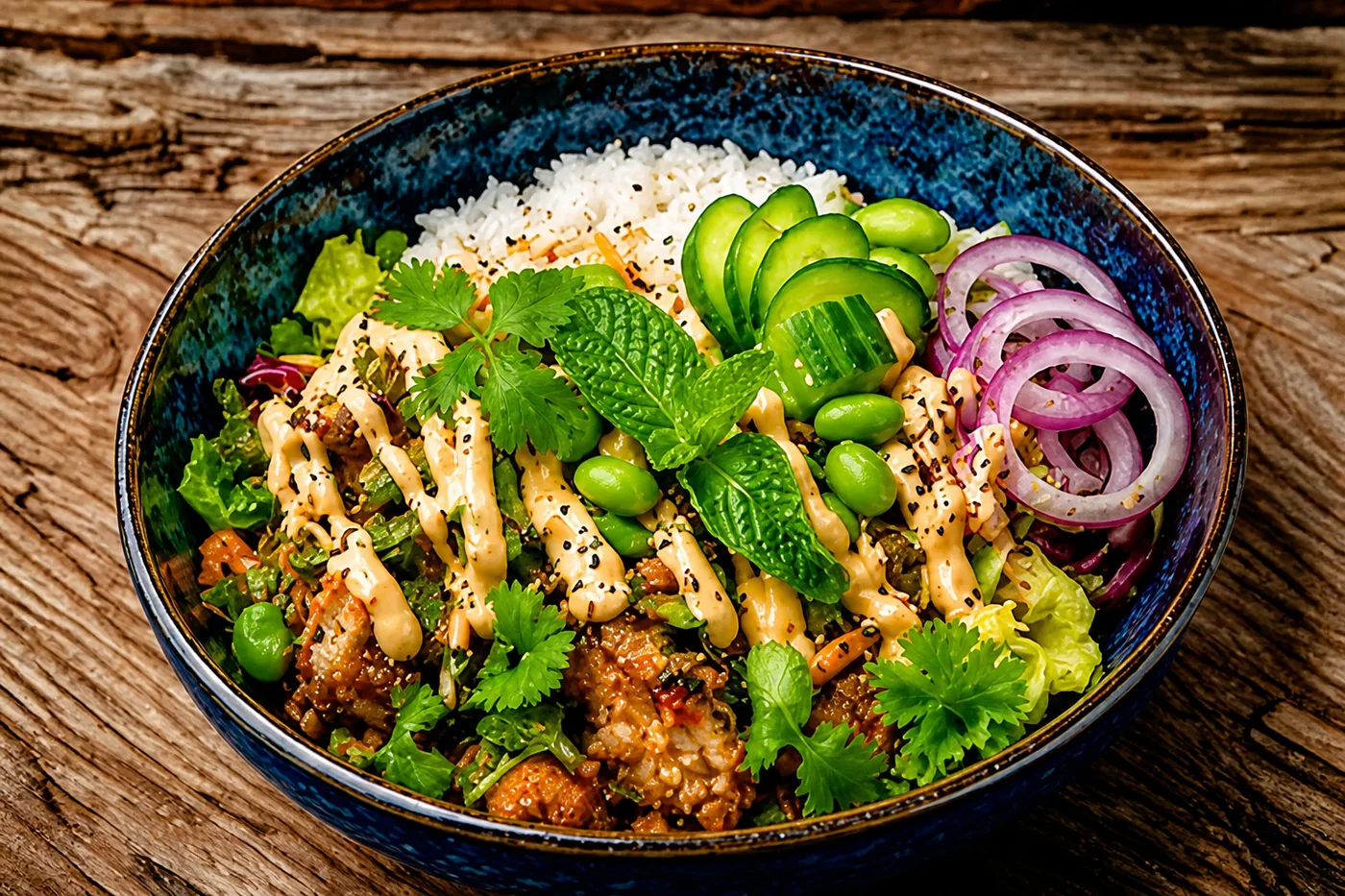 Larb Gai Grob bowl